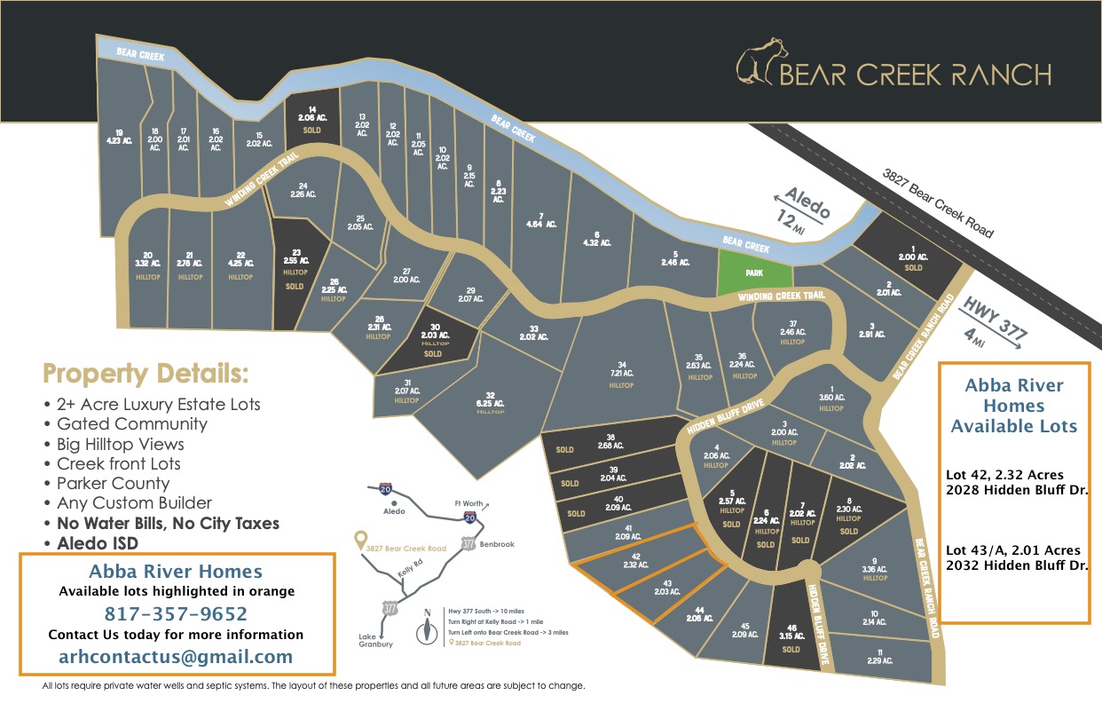 Bear Creek Ranch, Aledo TX Abba River Homes